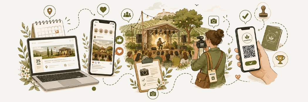 Imagem representando divulgação e cobertura de eventos